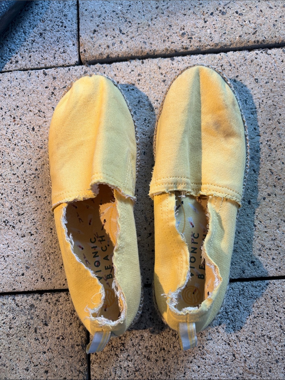 Vionic Yellow Canvas Slip-On Footies